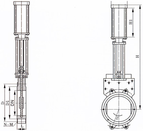 Z673X氣動(dòng)漿液閥結(jié)構(gòu)示意圖