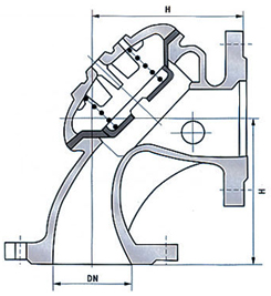 100A角型定水位閥結(jié)構(gòu)示意圖