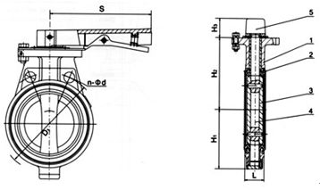 D71X(半襯)、D71J、D71H/Fs(全襯)襯夾襯膠蝶閥外形尺寸圖